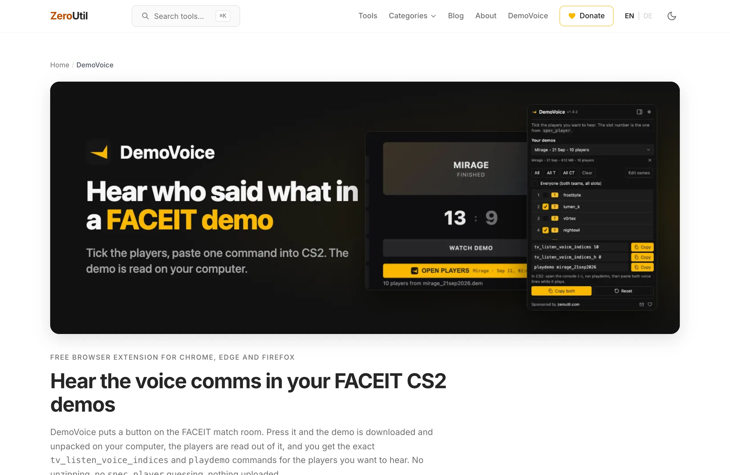 DemoVoice - FACEIT CS2 demo voice comms